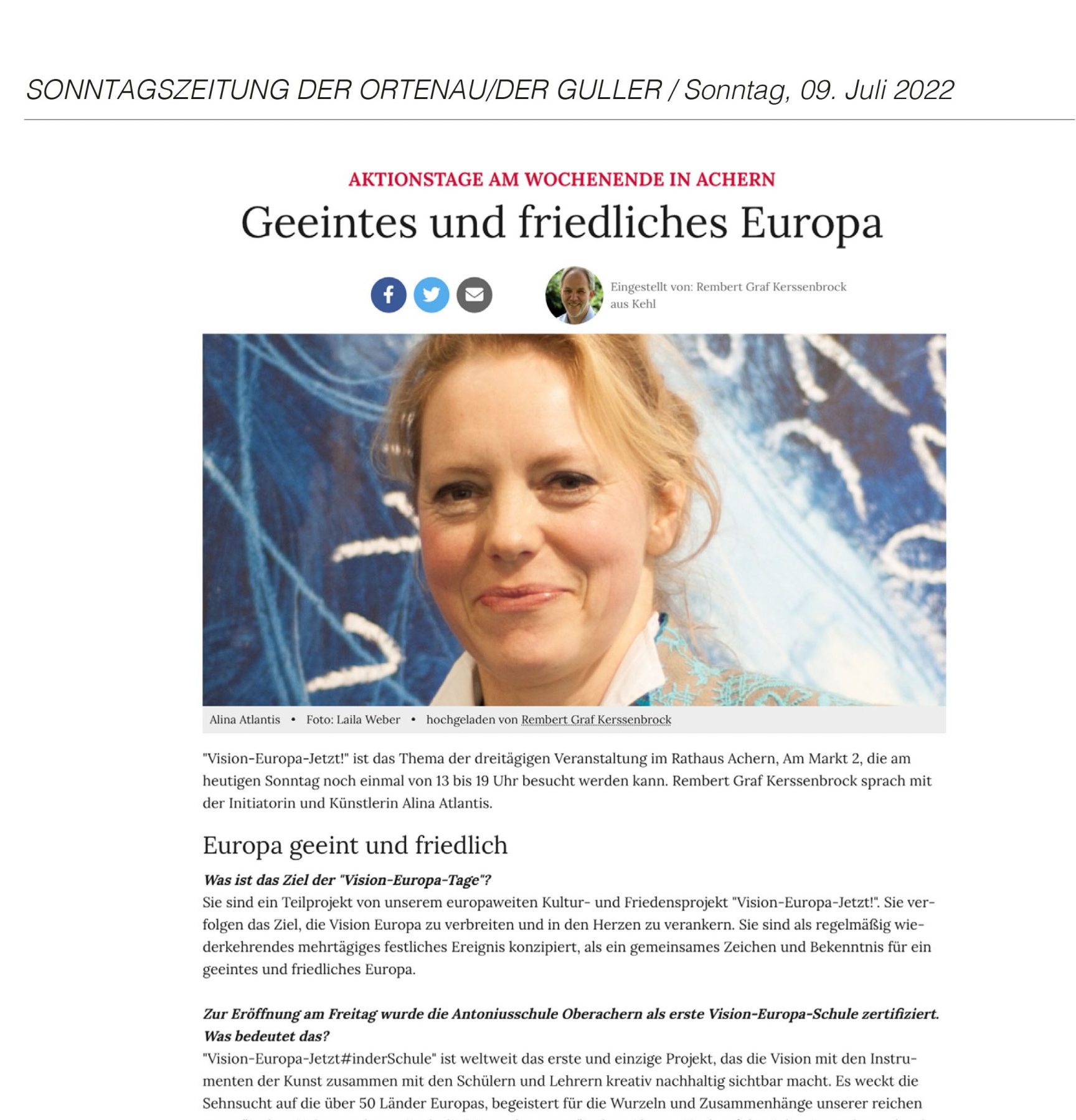 2022-07-09_SONNTAGSZEITUNG DER ORTENAU:DER GULLER_Geeintes und friedliches Europa
